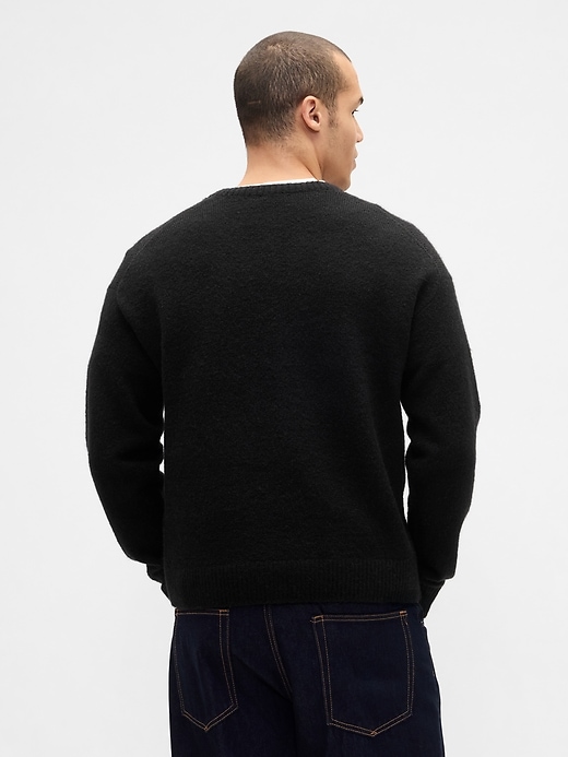 Image number 3 showing, Relaxed V-Neck Crop Sweater