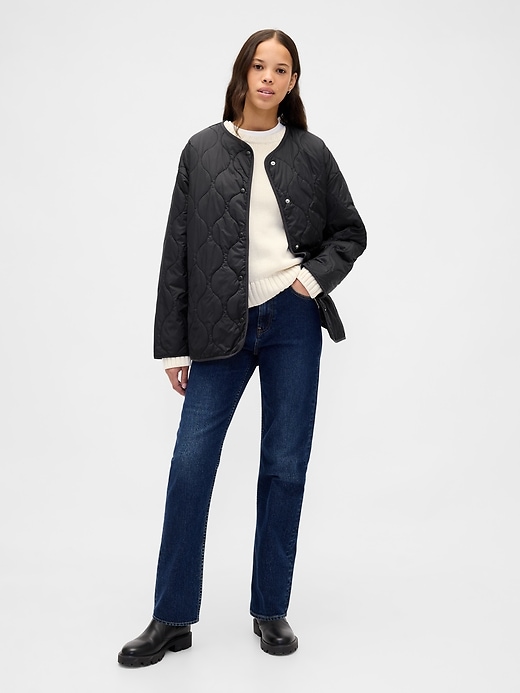 Image number 2 showing, Recycled Lightweight Oversized Quilted Liner Jacket