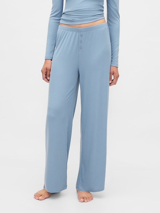Image number 2 showing, Mini Rib Wide-Leg PJ Pants
