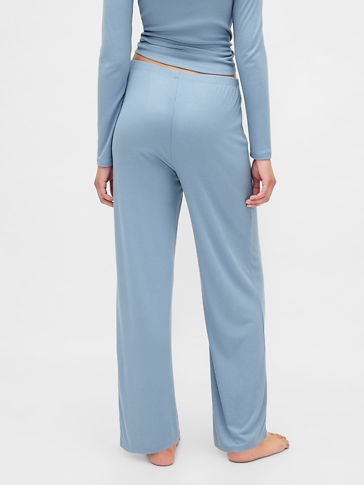 Image number 4 showing, Mini Rib Wide-Leg PJ Pants