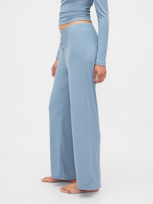 Image number 3 showing, Mini Rib Wide-Leg PJ Pants