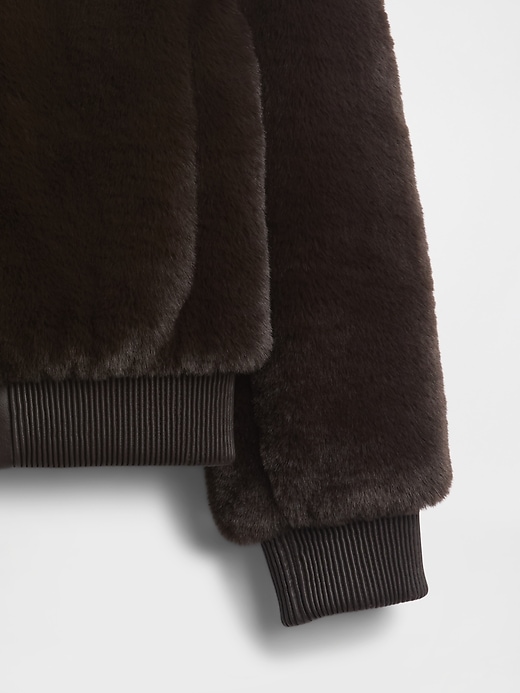 Image number 4 showing, Faux Fur Bomber Jacket