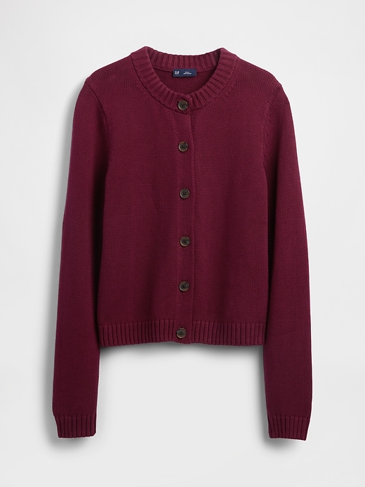 Image number 5 showing, 100% Cotton Crewneck Cardigan