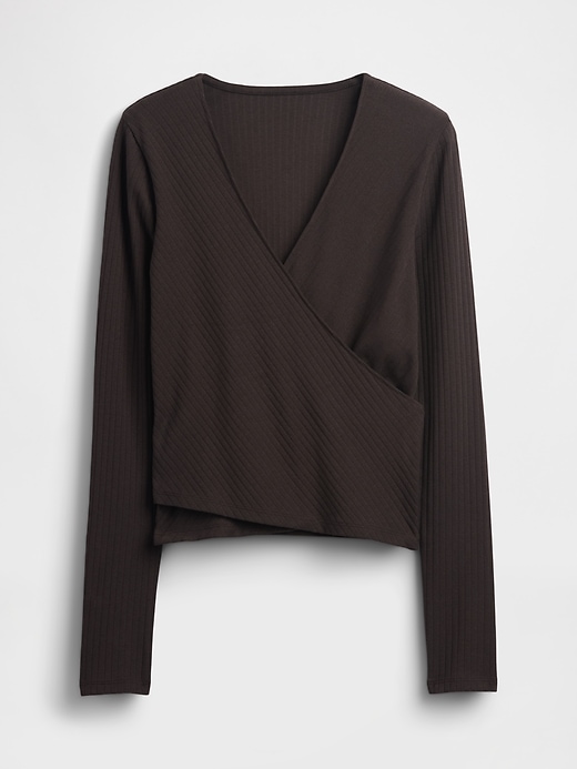 Image number 3 showing, Modern Wide Rib Wrap V-Neck T-Shirt