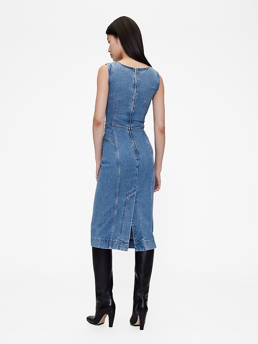 Image number 2 showing, GapStudio Seamed Denim Midi Dress