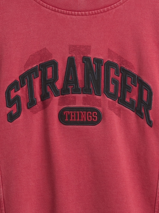 Image number 5 showing, Stranger Things Quilted-Sleeve Logo Sweatshirt