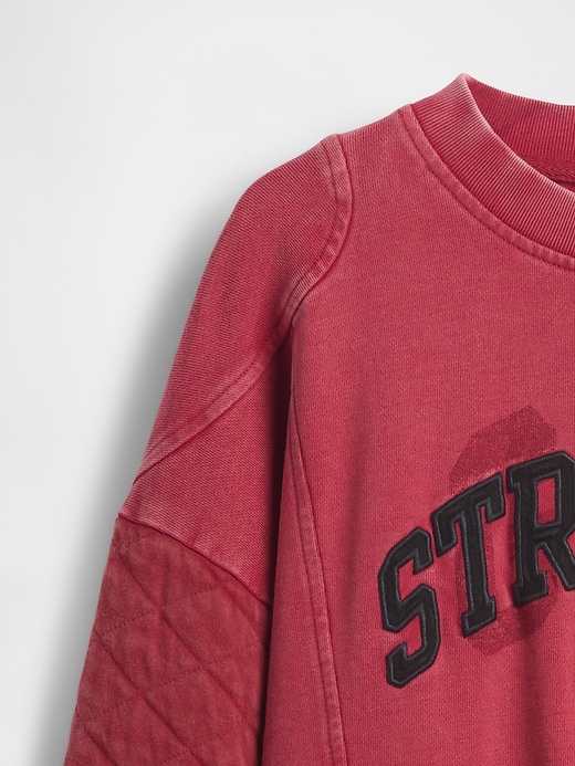 Image number 4 showing, Stranger Things Quilted-Sleeve Logo Sweatshirt