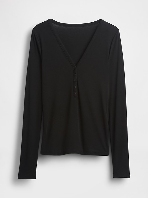 Image number 5 showing, Sheer Rib Henley T-Shirt