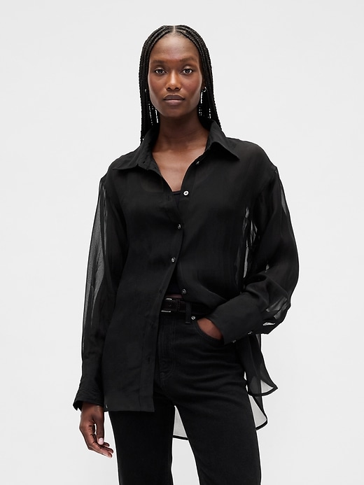 Image number 1 showing, Sheer Organza Big Shirt