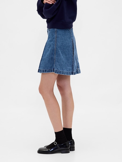 Image number 3 showing, Gap × Sandy Liang Pleated Denim Mini Skirt
