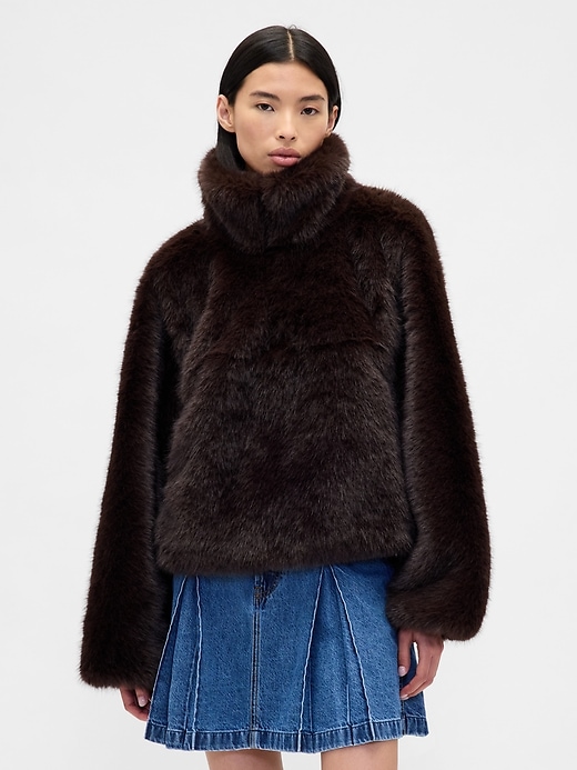 Image number 1 showing, Gap × Sandy Liang Vegan Fur Half-Zip Pullover