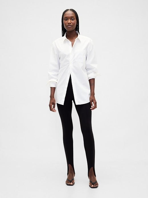 Image number 1 showing, High Rise Double Knit Stirrup Pants