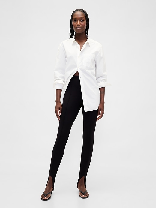Image number 2 showing, High Rise Double Knit Stirrup Pants
