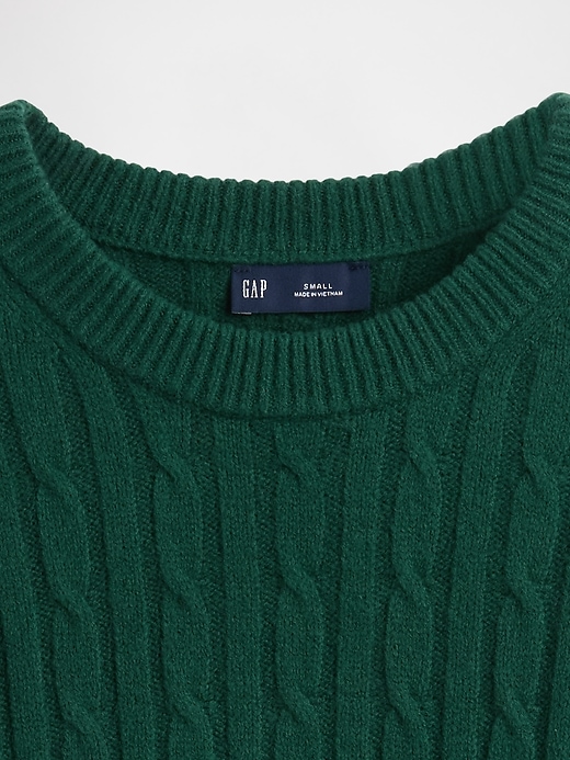 Image number 4 showing, CashSoft Cable-Knit Crewneck Sweater