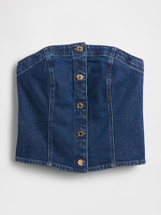 Image number 4 showing, Denim Strapless Crop Vest