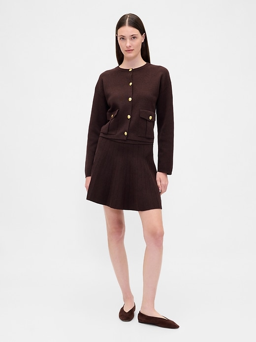 Image number 1 showing, Pleated Mini Sweater Skirt