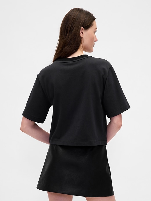 Image number 3 showing, Heavyweight Jewel-Neck Crop T-Shirt