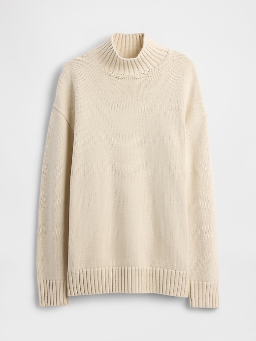 Image number 5 showing, 100% Cotton Oversized Mockneck Sweater
