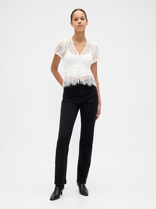 Image number 2 showing, Lace V-Neck Top