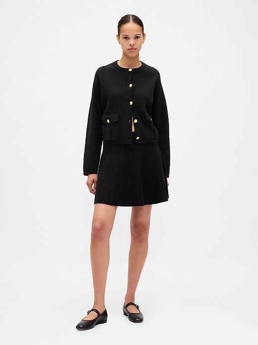 Image number 1 showing, Pleated Mini Sweater Skirt