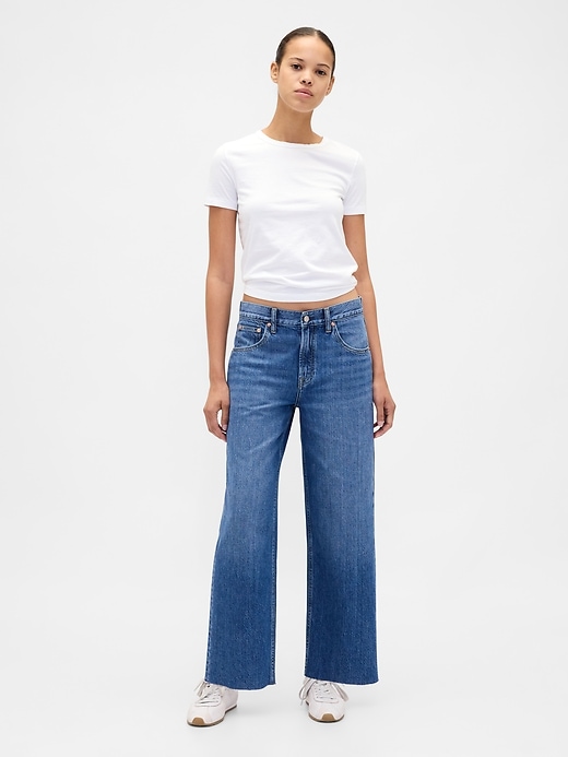 Image number 1 showing, Low Slung UltraSoft Relaxed Crop Jeans