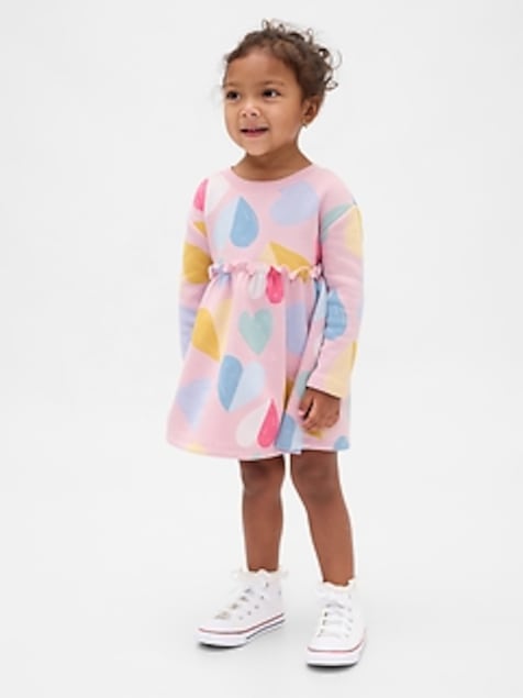 Baby & Toddler Ruffle-Waist Sweatshirt Dress
