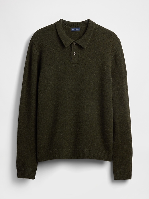 Image number 1 showing, Merino Wool-Blend Polo Sweater