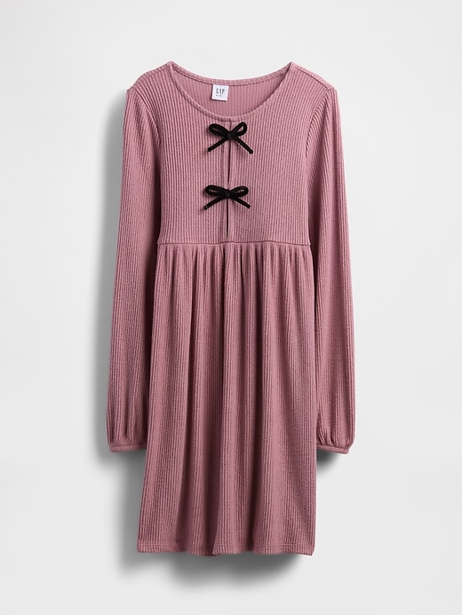 Image number 1 showing, Kids Softspun Rib Bow-Front Dress