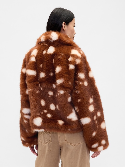 Image number 2 showing, Gap × Sandy Liang Spotted Vegan Fur Half-Zip Pullover