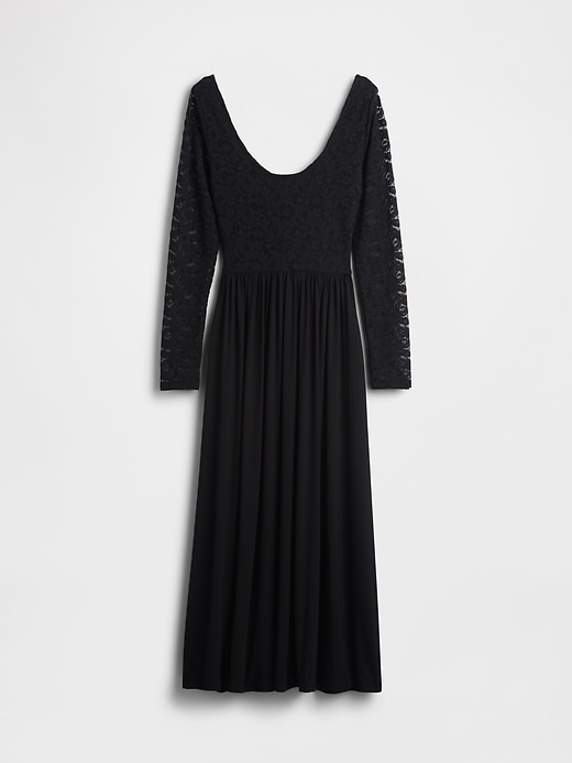 Image number 5 showing, Drop-Waist Mixed Media Maxi Dress