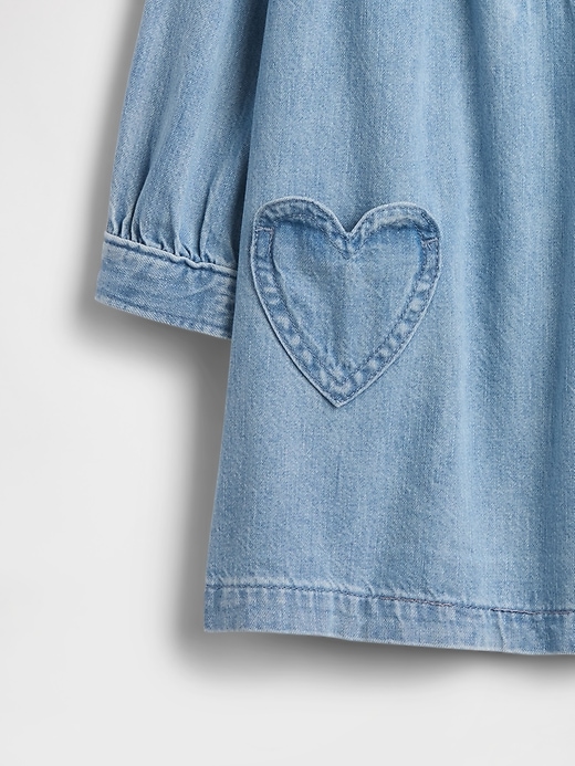 Image number 4 showing, Baby & Toddler Denim Heart Pocket Dress