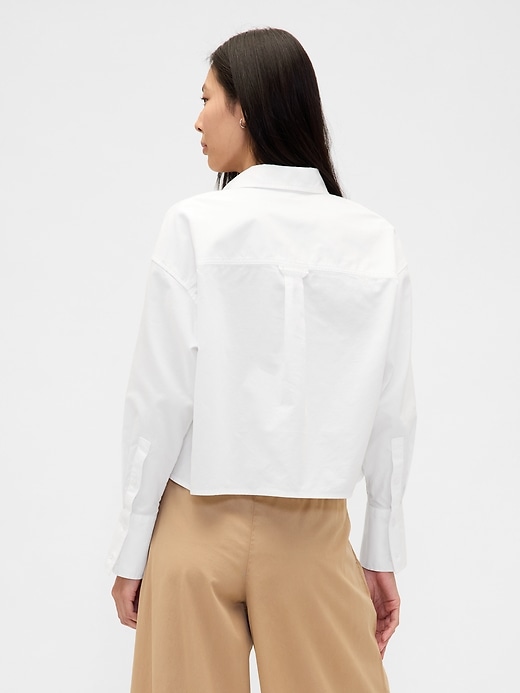 Image number 3 showing, Organic Cotton Straight-Hem Crop Shirt
