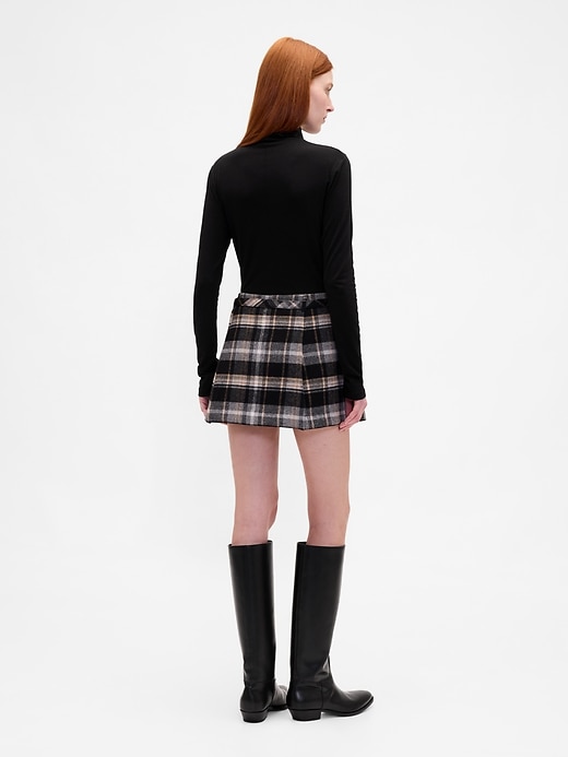 Image number 2 showing, Wool-Blend Pleated Mini Skort