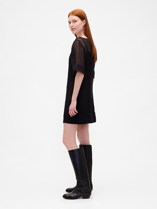 Image number 3 showing, Sheer Organza Mini Shift Dress