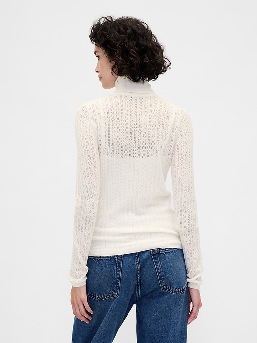 Image number 3 showing, Pointelle Turtleneck Sweater
