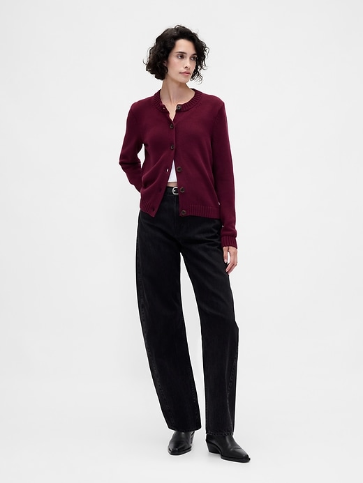 Image number 2 showing, 100% Cotton Crewneck Cardigan