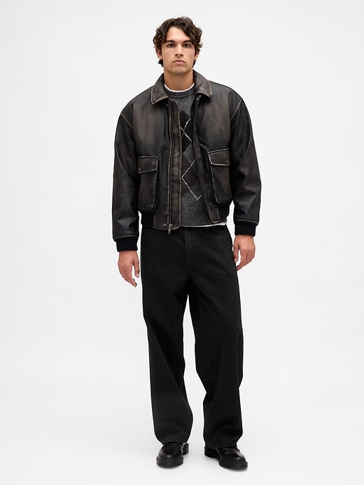 Image number 2 showing, Wool-Blend Relaxed Argyle Sweater