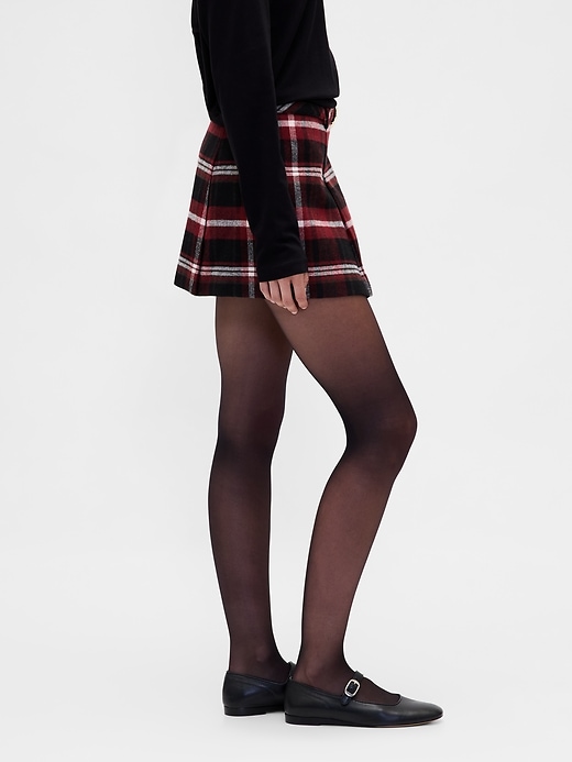 Image number 3 showing, Wool-Blend Pleated Mini Skort