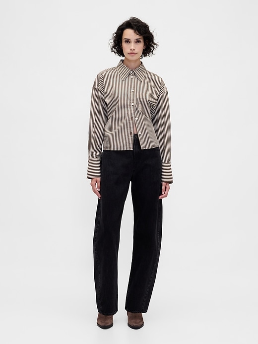 Image number 2 showing, Organic Cotton Straight-Hem Crop Shirt
