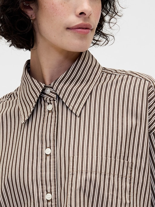 Image number 4 showing, Organic Cotton Straight-Hem Crop Shirt
