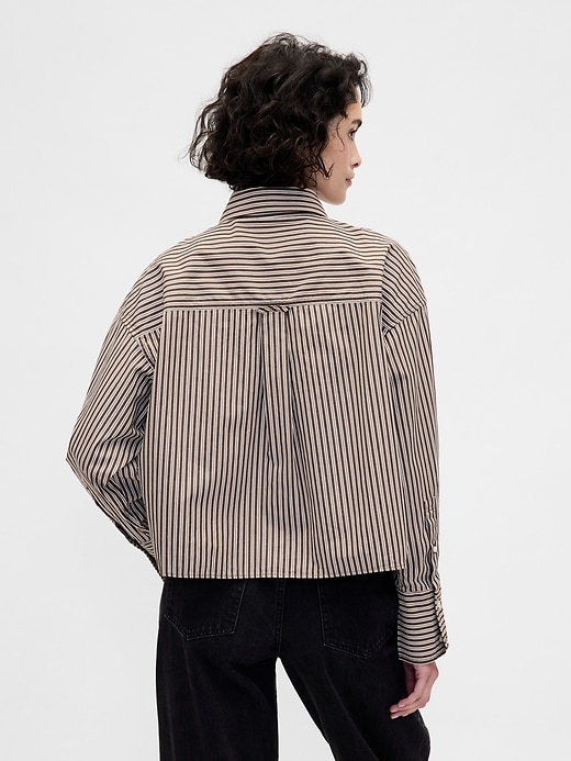 Image number 3 showing, Organic Cotton Straight-Hem Crop Shirt