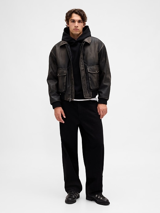 Image number 2 showing, Recycled Vegan Leather Bomber Jacket