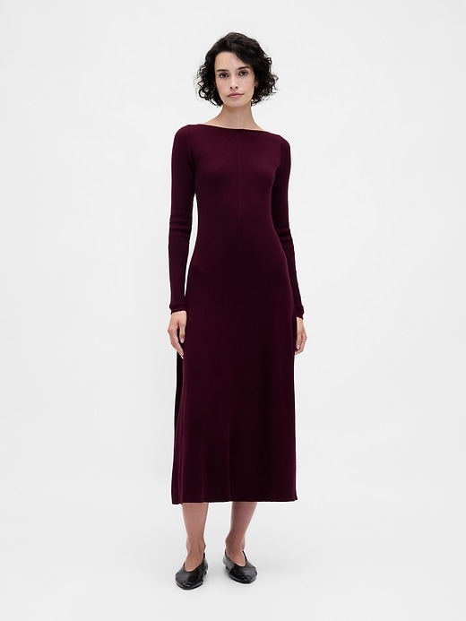 Image number 1 showing, Lightweight CashSoft Rib Maxi Sweater Dress