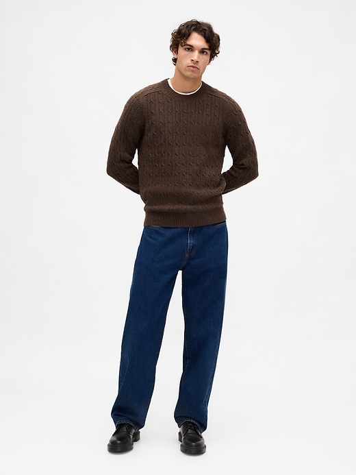Image number 2 showing, Merino Wool-Blend Cable-Knit Sweater