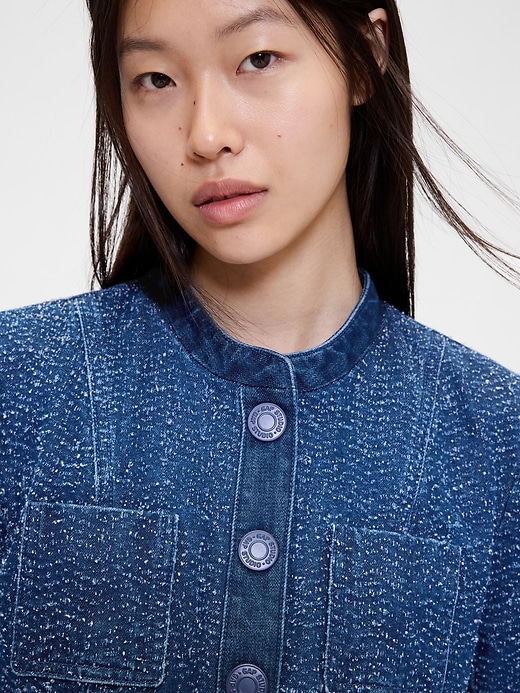 Image number 3 showing, GapStudio Denim Tweed Crop Jacket