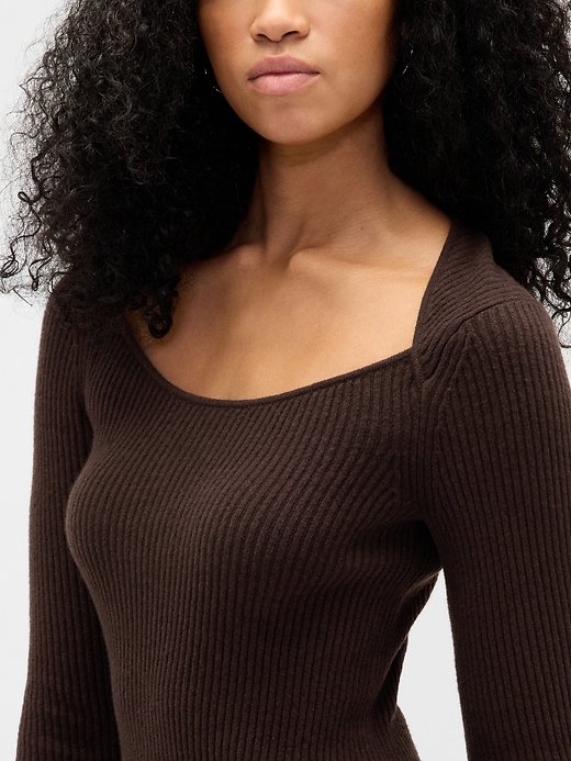 Image number 4 showing, CashSoft Rib Midi Sweater Dress