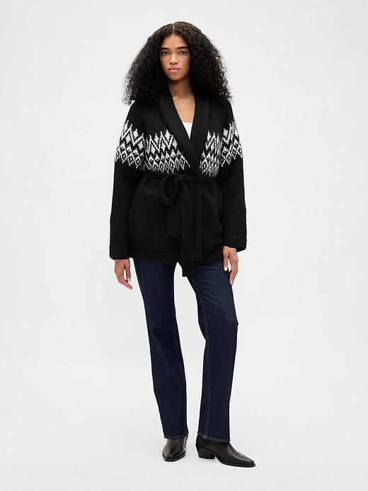 Image number 2 showing, Wool-Blend Fair Isle Shawl Cardigan