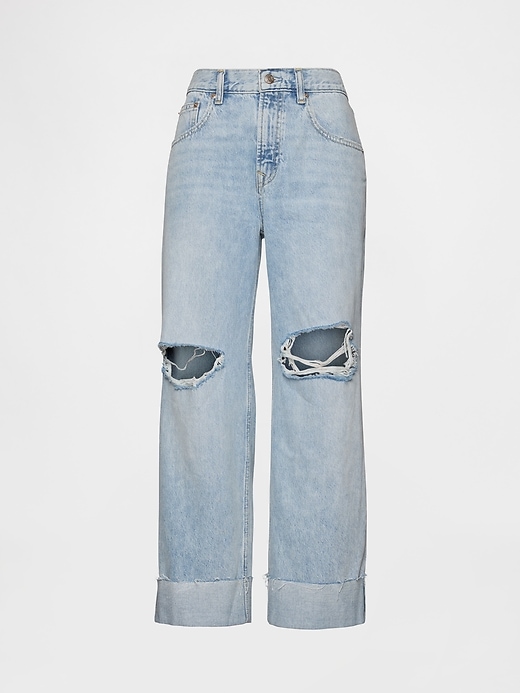 Image number 2 showing, Low Slung Cuffed Relaxed Crop Jeans