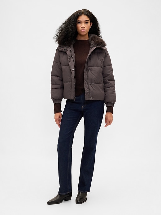 Image number 2 showing, Faux Fur-Trim Puffer Jacket