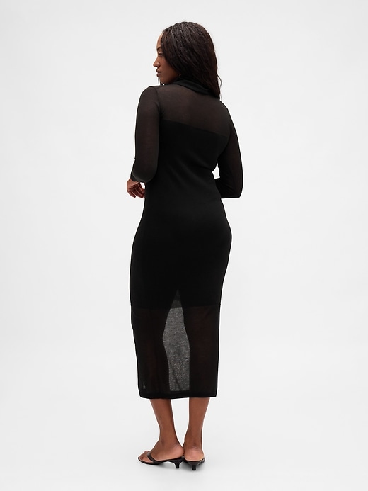 Image number 6 showing, Sheer Turtleneck Maxi Sweater Dress